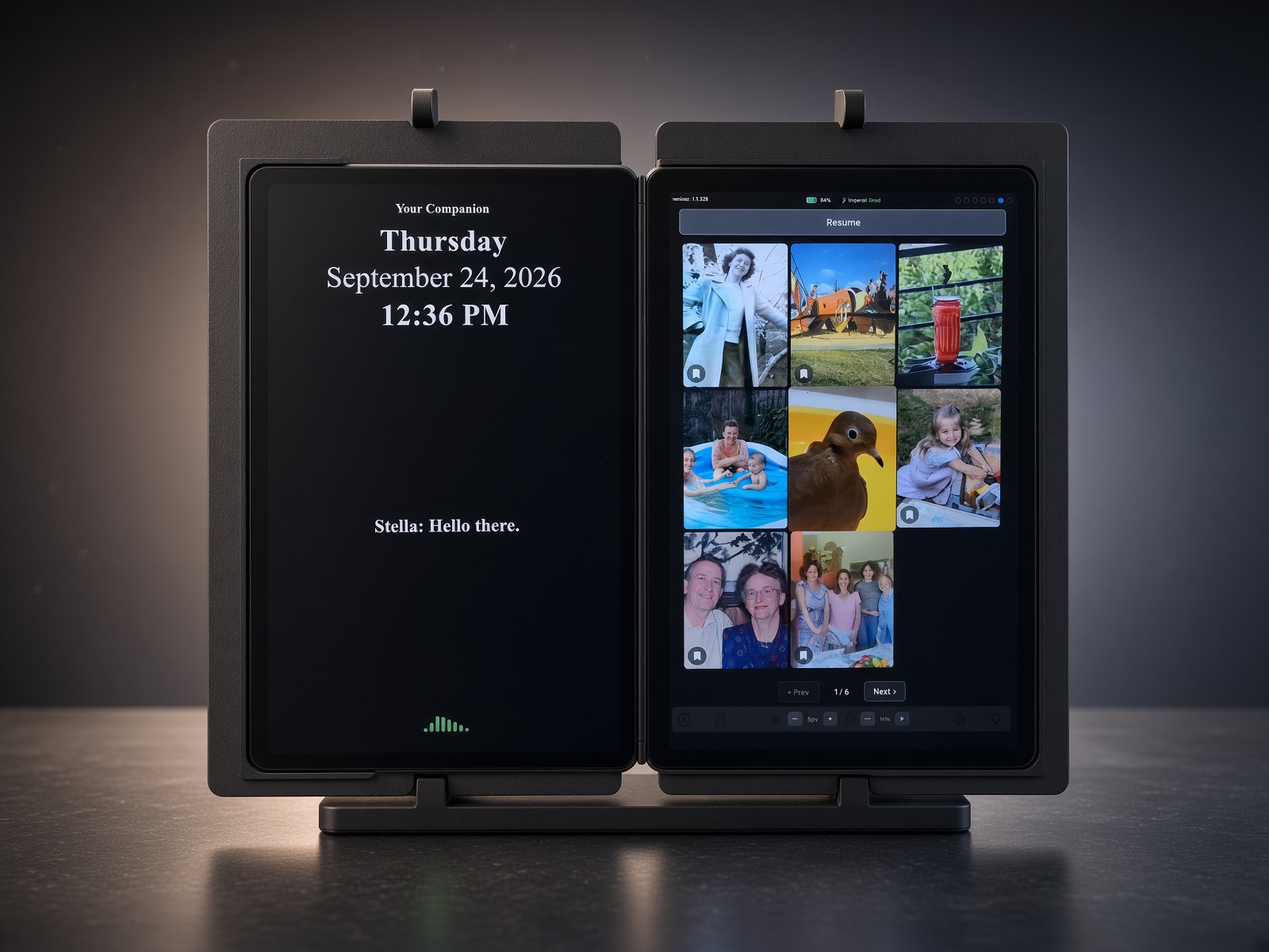 Legavo Companion with its conversation and photo screens